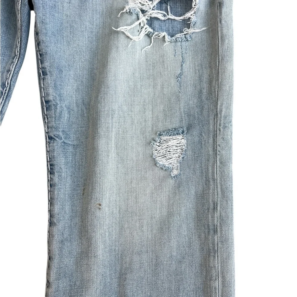 True Religion Athletic Geno Relaxed Slim Blue Straight Jeans Distressed